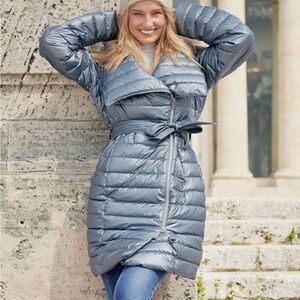 VENUS Metallic Blue Puffer Coat